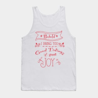 Tidings of Great Joy (red) by Jan Marvin Tank Top